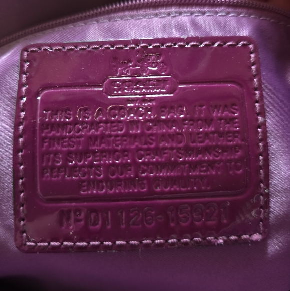 Coach Purple Shoulder Bag with Glossy Finish - Picture 12 of 15